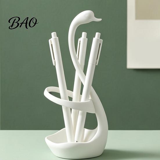 Ventilation Draining Base Organizer 3D Printed Elegant Swan Storage Rack with And Base, Solution Multi-Purpose Toothbrush Holder Pen Cutlery Stand for