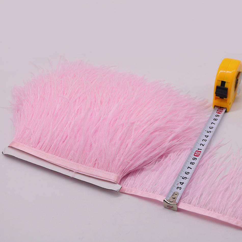 Feder1Meter Bunte Natürliche Straußenfedern Fransenbesatz 8-10CM 10-15CM Band Feder für Haare Kleidung Hochzeitsdekoration Nähbesatz