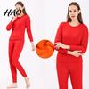 Thermal Pajamas 2 Pcs/Set Unisex Winter Warm Underwear Set Round Neck Slim Fit Long Sleeve Solid Color Thick Fleece Lined Soft Elastic Sport