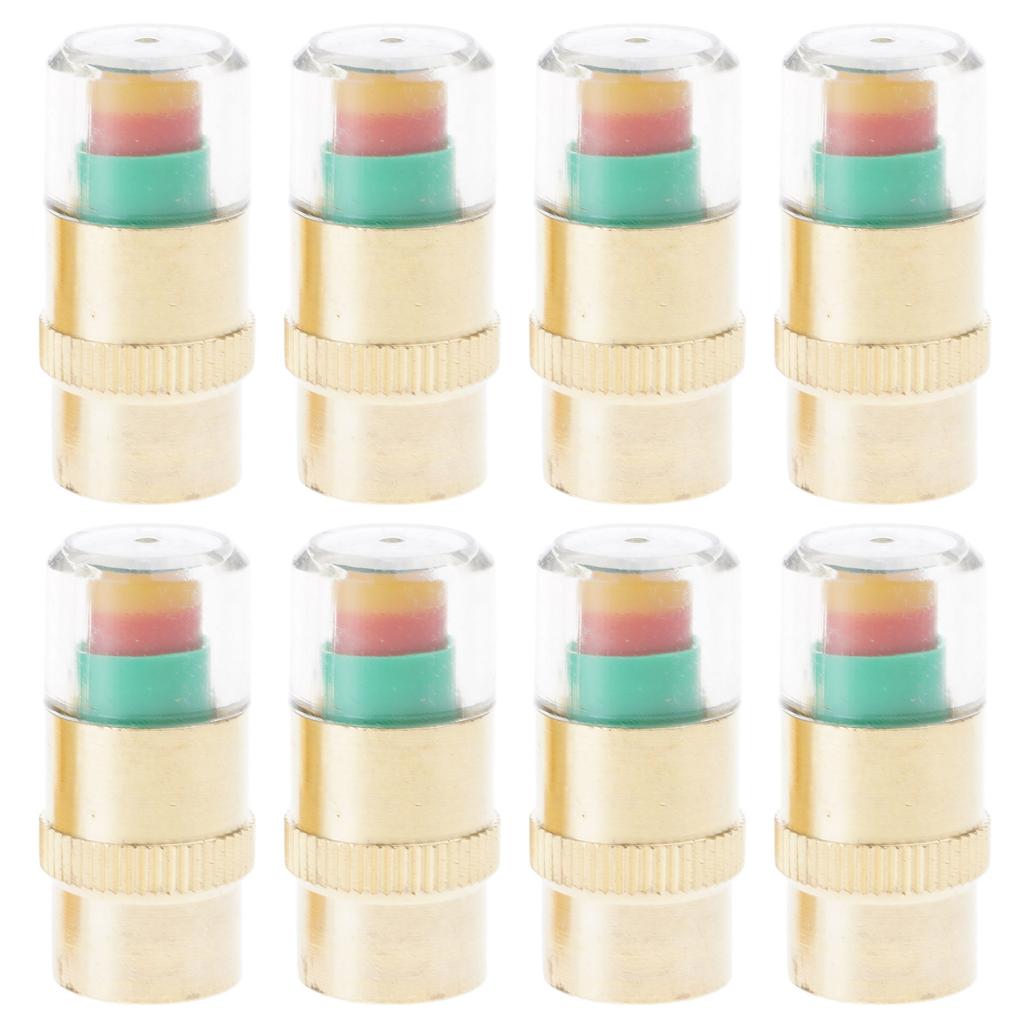 8pcs Copper Tire Pressure Gauge Cap Weatherproof Copper Construction Waterproof Rustproof for Various Weather Conditions
