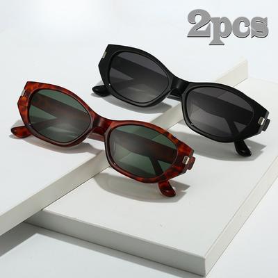 2pcs Stylish Vintage Cat-Eye Eyewear  for Elegant Ladies Lightweight & Comfortable Ideal for Daily Use and Fashion Decoration