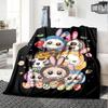 1Pc Cute Labubu Blanket Soft Comfortable Polyester Blanket Allseason Bedroom Office Outdoor Use Christmas Gift Choice Print Home Blanket Soft And Comf