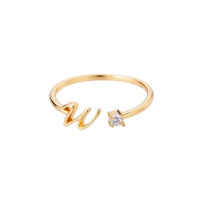Tiny Initial Letter Rings For Women Stainless Steel A-Z Letters Adjustable Ring Female Christmas Aesthetic Jewelry