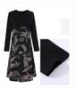 Plus Size Long Sleeve Midi Dress for Spring and Autumn - Loose Fit, Belly Cover, 200 Lbs Capacity
