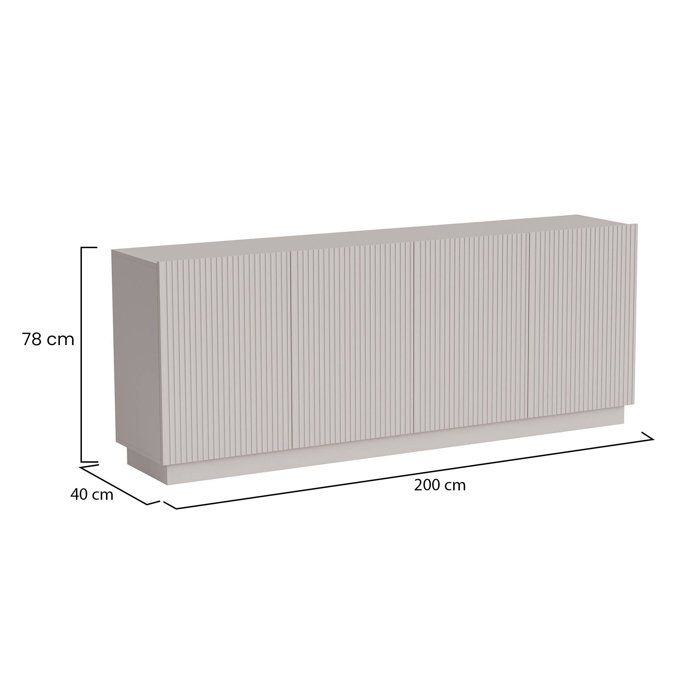 Buffet Masainas Dmora, En Bois Nobl Beige 200x40x78h Cm