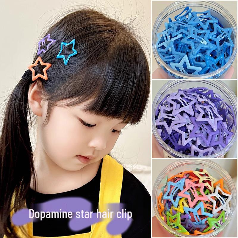 Y2K Dopamine Color Pentagram Small Hair Clip for Women & Kids - Cute Bangs & Side Hair Accessory