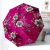 1pc Floral Pattern Pink Background Umbrella with Plastic Handle,Compact & Stylish,Suitable for All Seasons ptys26084