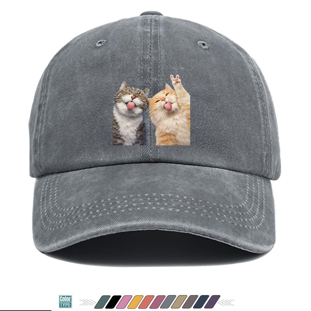 pc pcs Fun Cat Tongue Print Baseball Cap with Pouting Kitten Adjustable Unisex Hat Suitable for Lightweight Breathable Su