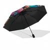 Underwater Coral Reef Scene Pattern Umbrella, Portable and Foldable Design, 8 Ribs, a Casual Accessory for Halloween, Christmas, and Birthday Gifts.
