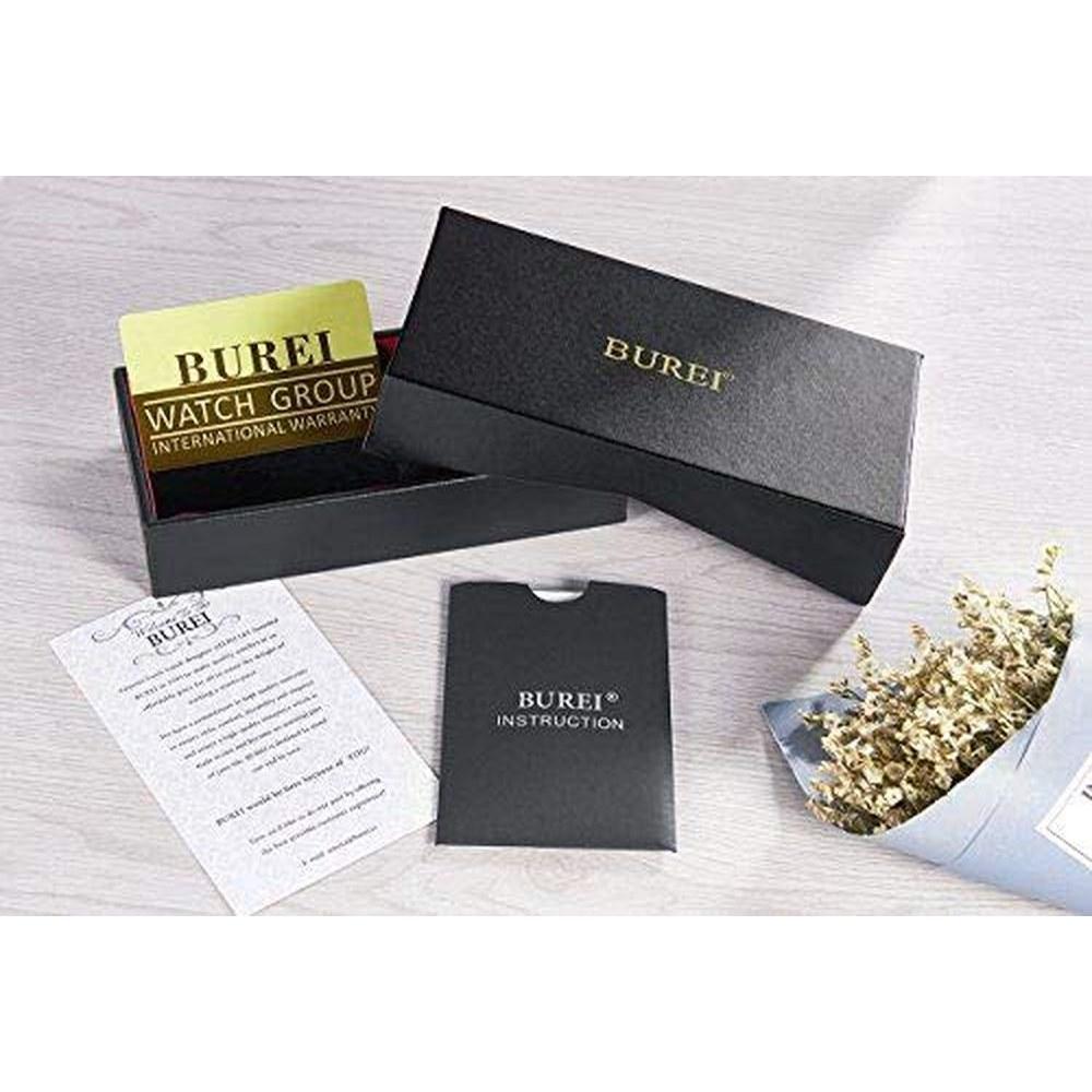 BUREI Men's Automatic Waterproof Date Mechanical Watch Gold Stylish Business Wristwatch