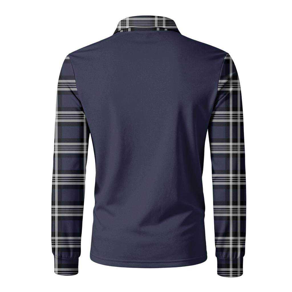 Męska długa, z długim rękawem, kołnierzykiem, zapinana na guziki, z kieszenią, codzienna bluzka