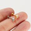 G23 Titanium Alloy Earring New Moon Zircon Body Piercing Jewelry Romantic Gold Plated Women's Nose Nail Tongue Piercing Jewelry