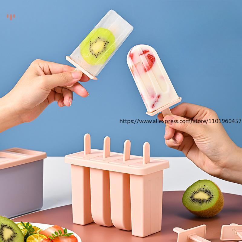 Popsicle/Sorbet Mold Food Grade Household Popsicle Making Ice Box Abrasive Tools with Lid Homemade Ice Cream Artifact