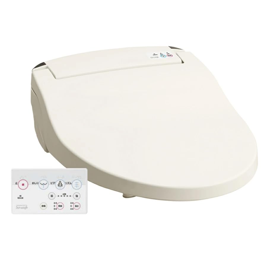 

Сиденье для унитаза Asahi Eito Sunwash с функцией мытья горячей водой и дезодорирующим эффектом, с функцией хранения горячей воды и пультом дистанционного управления, цвет слоновой кости, DLNC131-LI белый