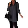 Plus Size Women's Casual Long-Sleeve Multi-Color Solid Shirt
