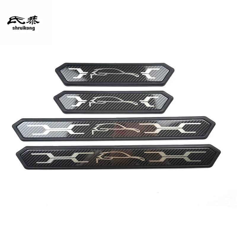 4 шт./лот для - Автоаксессуары Toyota RAV4 ABS Нержавеющая сталь Накладка на порог двери Накладка на порог style 1