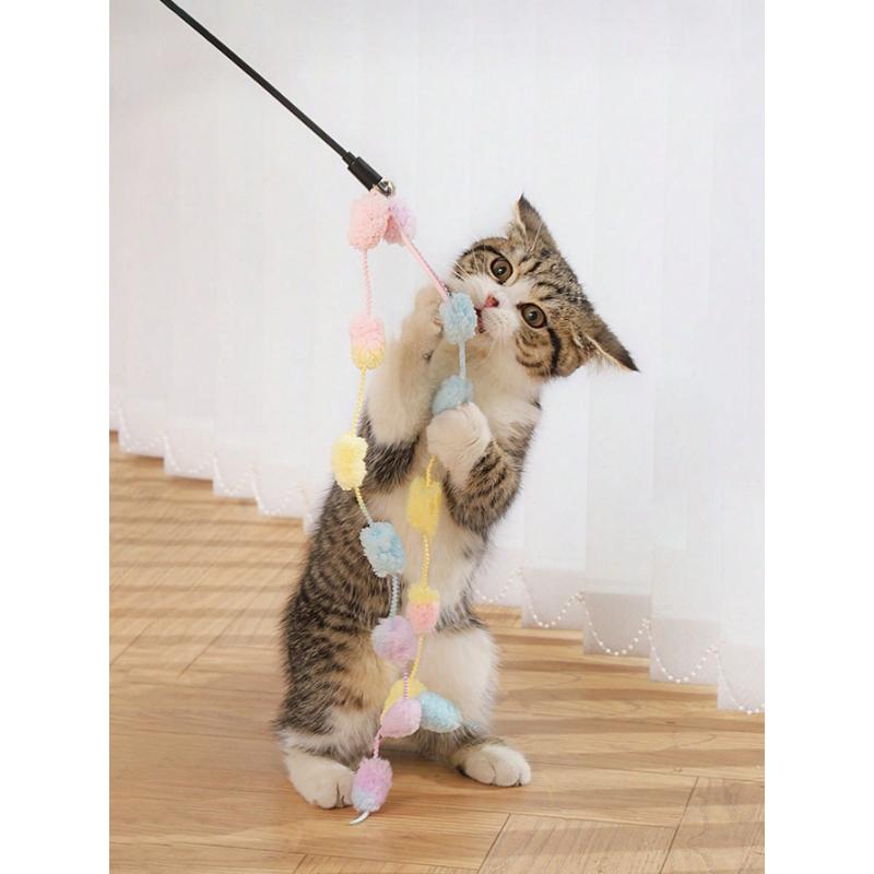 1pcs Cat Teaser Stick With Bell, Interactive Pet Toy For Self-Entertainment