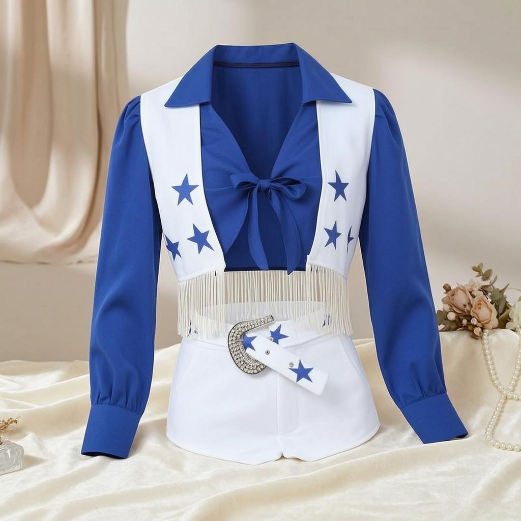 Dallas Cowboys Cheerleader Costume For Halloween Cosplay With Polyester Fabric For Game Events