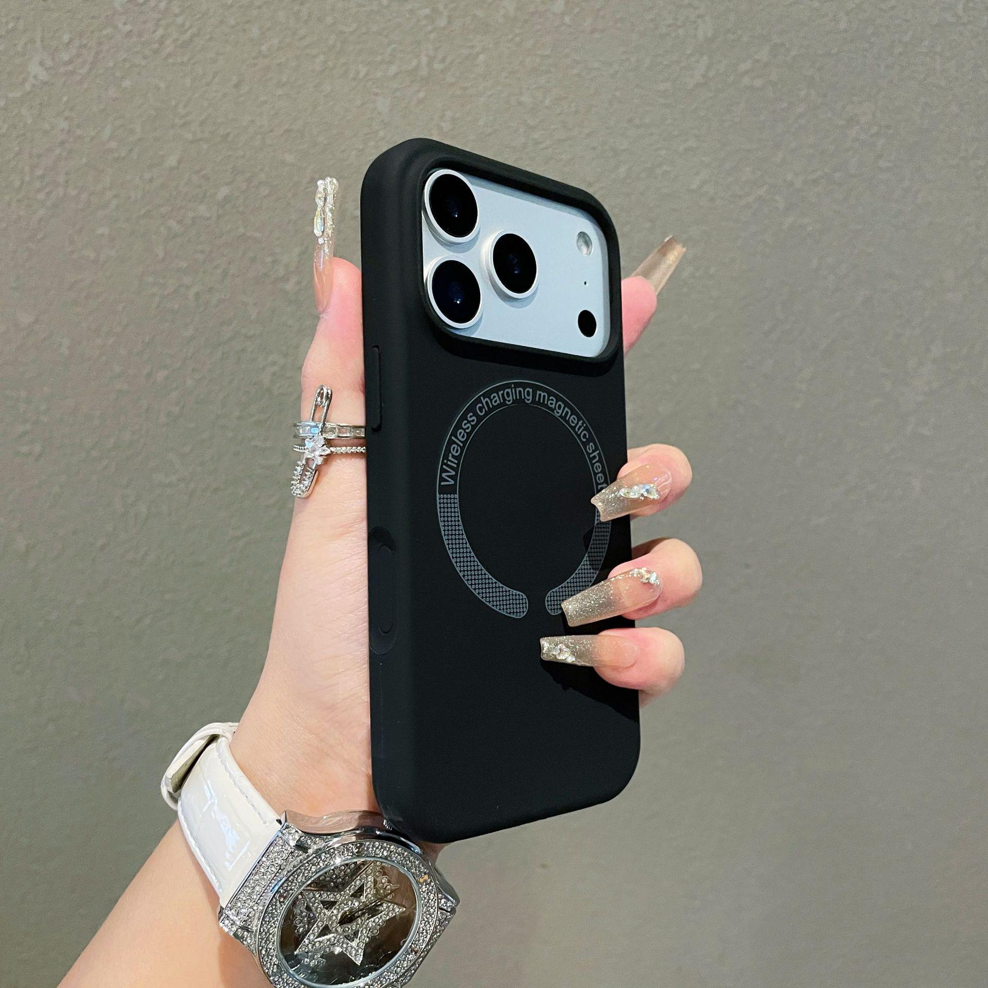 

Apple 17 Phone Case: Orange Magnetic Letters, iPhone 17 Pro Max Liquid Silicone, Model 16 Pro 16