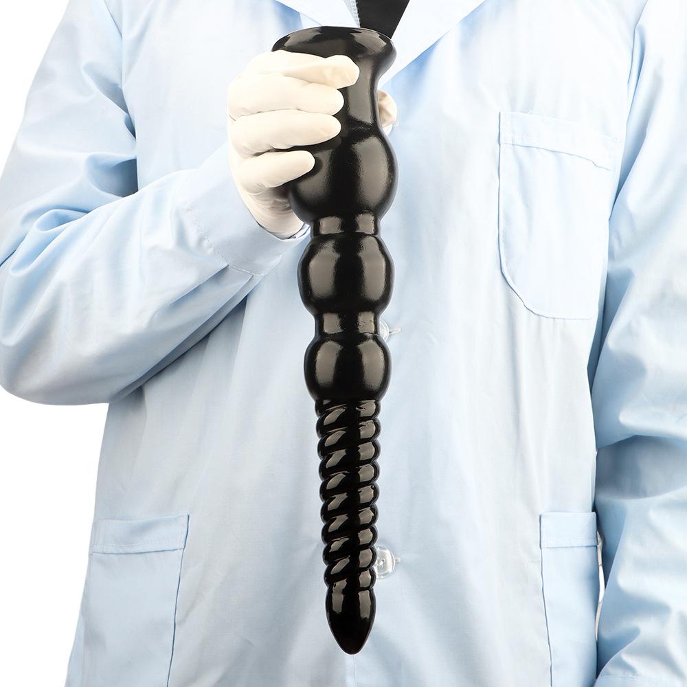 34cm Black PVC Dildo Butt Plug Masturbator Anal Dilator Strap on Cock Realistic Penis Sex Toy
