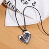 Premium Feeling Love Necklace Black Rope Collarbone Chain Simple Sweater Chain  Girl