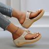 Sommer Damen Sandalen Rom Wedges Hausschuhe Kausal Plateau Strandschuhe Plus Size Damen Slides