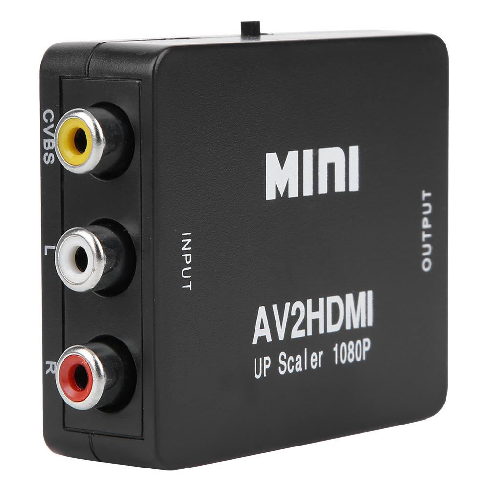 Mini AV To HDMI 1080P 60HZ Output High Definition Adapter Video Converter with USB CableBlack
