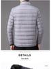 Herren Daunenjacke Slim: Kurz, Stehkragen, mit Kapuze, für Herbst und Winter