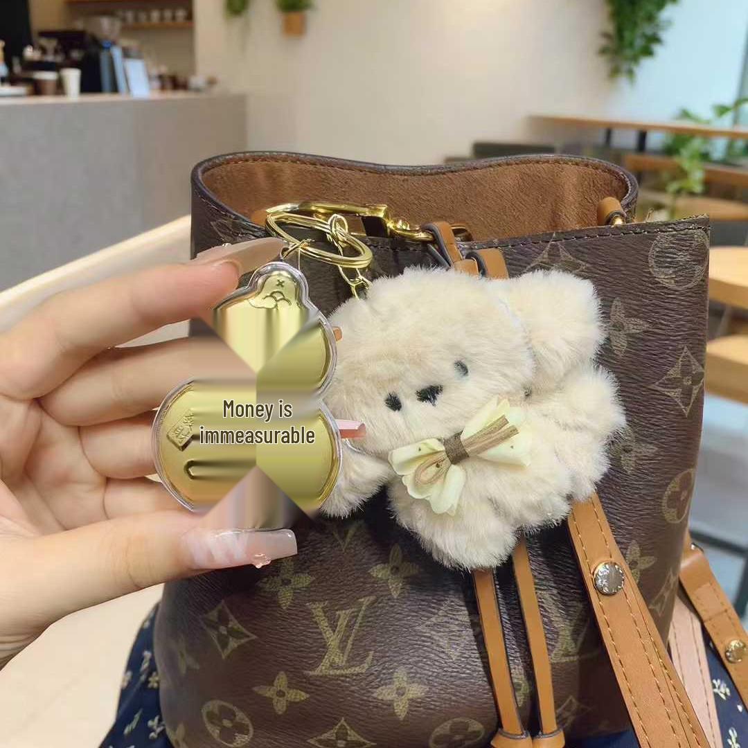 

Gold Dog Bow Tie Phone Lanyard & Keychain - 999 Pure Gold Charm Gift for Girlfriend
