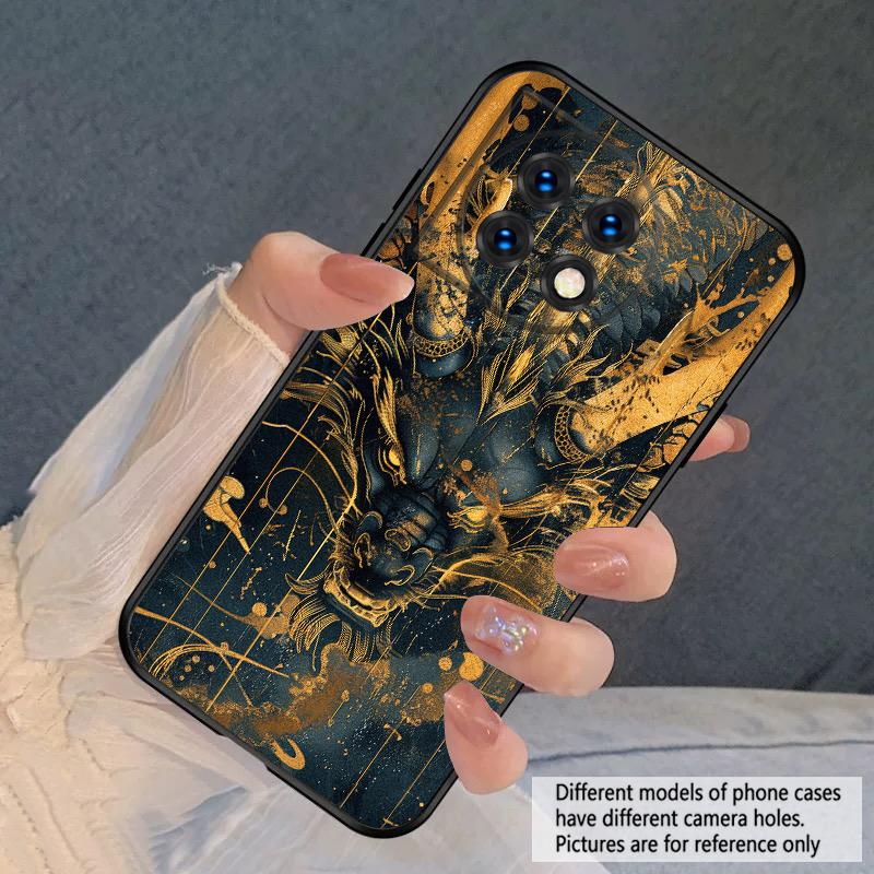 Golden Dragon For OnePlus 8 9 11 12 13 10 Pro 9RT 8T 12R Ace 3 5 2V Nord CE 2 4 Lite N20 SE 30 N200 silicone soft phone case