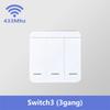RF 433MHz Smart Switch 16A Lamp Relay Receiver 2-Way Remote Control 1/2/3 Gang Wall Switch Round Panel Mini Transmitter DIY Home