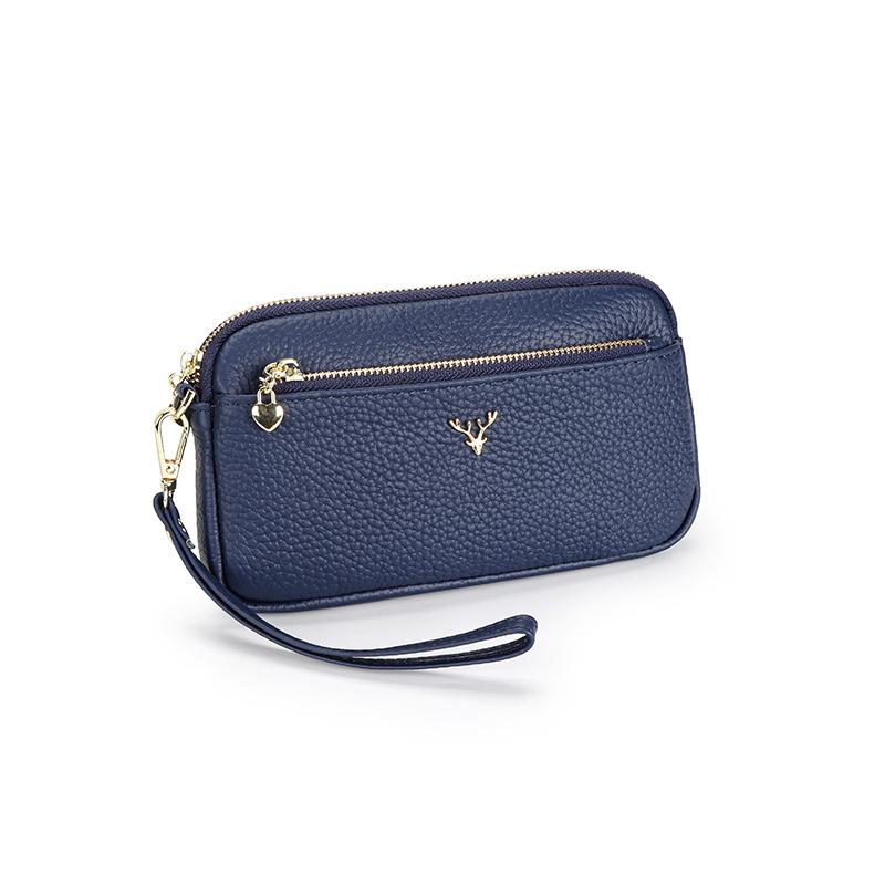 Pochette in pelle da donna 2025 nuova portafoglio lungo in pelle di mucca borsa a mano per madre borsa portamonete in pelle morbida borsa versatile per cellulare