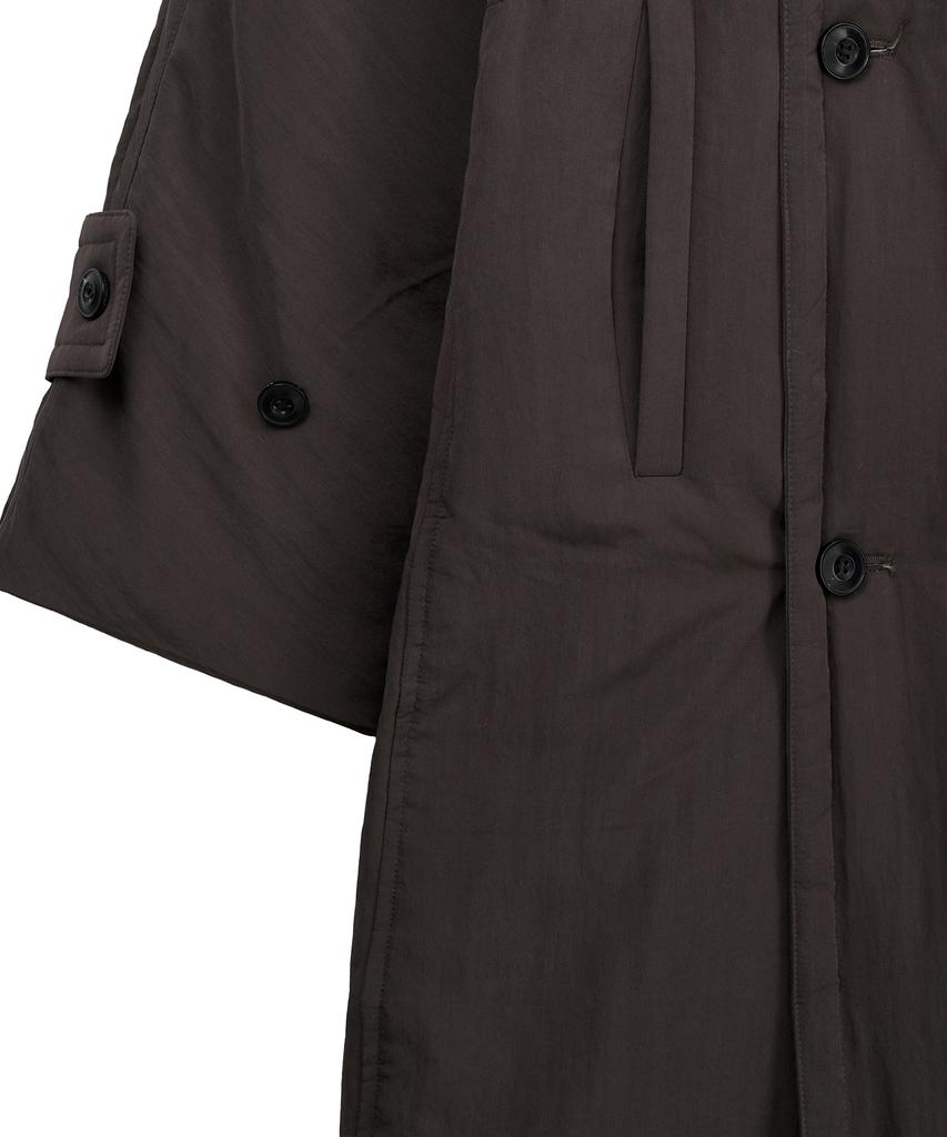 Noirer Padded Wrap Trench Coat (Burgundy)