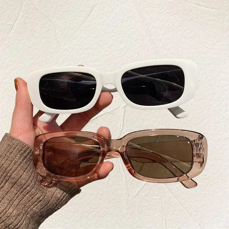 Vintage Square Sunglasses for Woman Luxury Brand Small Rectangle Sun Glasses Female Gradient Clear Mirror UV400 Eyeglasses