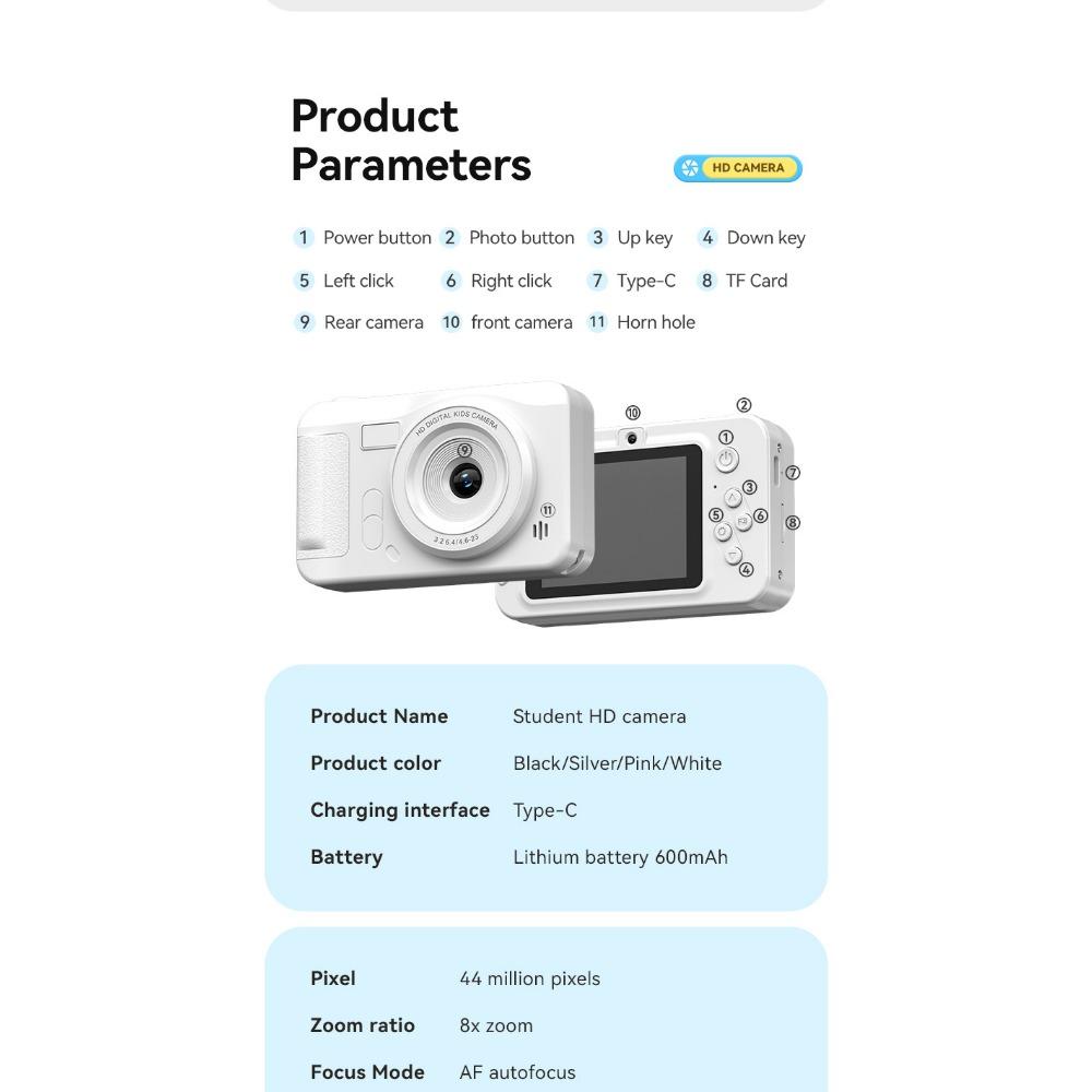 CCD Card Machine 2.4 Inch High Definition Dual Camera Portable Children's Digital Camera