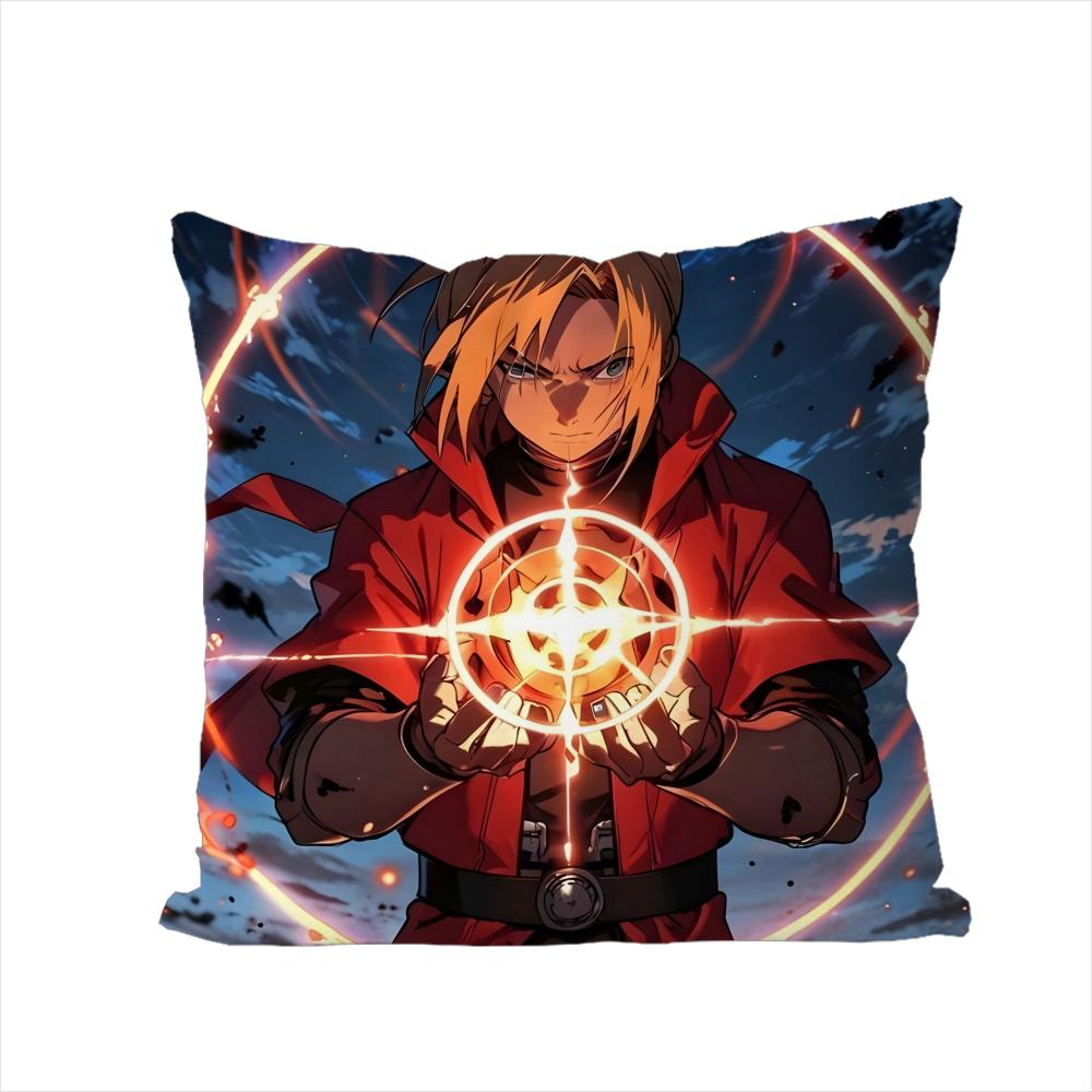 

FFullmetal Alchemist Pillow Case For Car Sofa Decorative Home Doublesided Print Plush Square Throw Pillow Cushion Cover 30x30cm