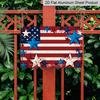 2D Flat, 1pc Patriotic Star Flag Decor Plaque, 12"×8" - Red White & Blue Star Design Wall Sign - Aluminium Wall Hanging Decoration for Holiday, Home