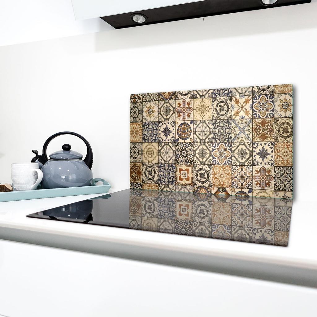 GLASS PROTECTIVE PLATE FOR STOVE 90X52 MOSAIC