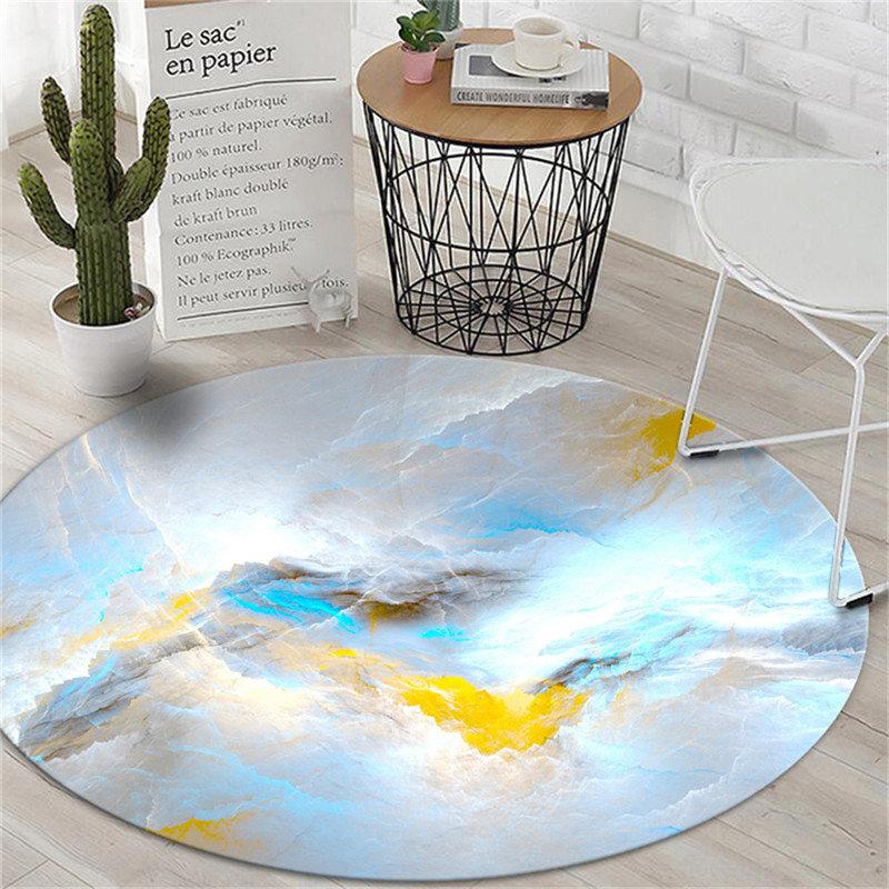 Children's Room Coffee Table Carpet Living Room Chair Cushion Non-slip Abstract Colorful Cloud Cushion Round Carpet