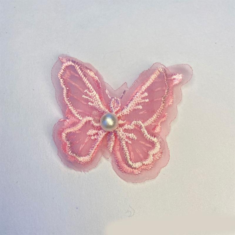 Fabric Pearls Embroidered Butterfly Sewing Accessories For Craft And Fashion