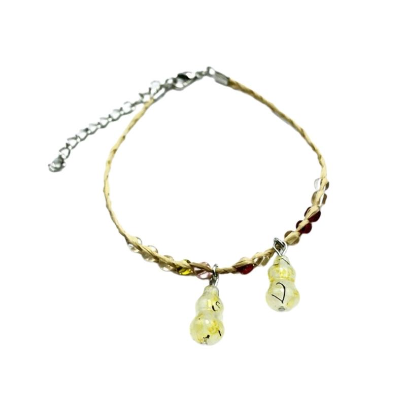 Этнический Кристальный Браслет-Тыква Регулируемый Ручной Плетения Ручная Цепь Стильная Цепочка на Запястье Украшение для Рук Браслеты для Пар