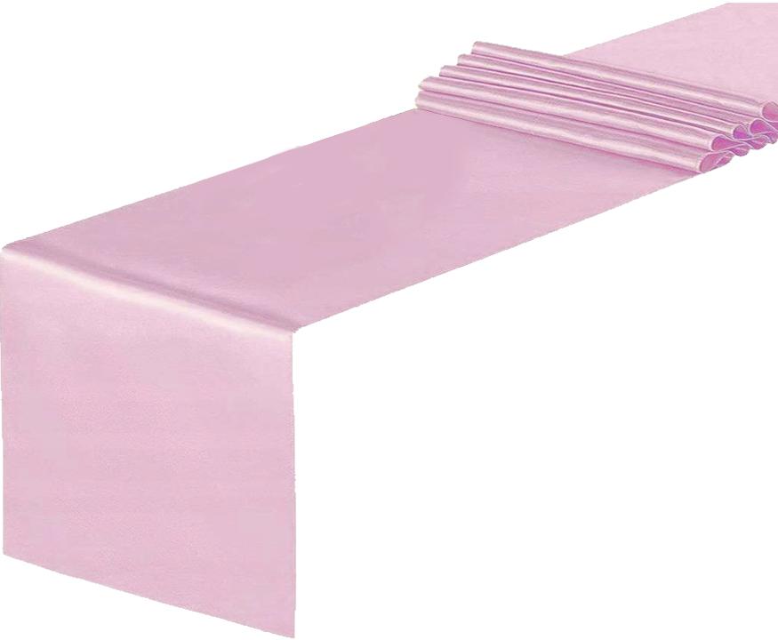 Smooth Satin Table Runner Decoration Pink 0 36 X 9M