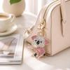 2pcs Pink Color Koala Bear Keychain Rhinestone Decoration Crystal Rhinestone Keychain  For Women
