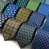 Seidenkrawatten, weich, modisch, 7,5 cm, geometrisches Muster, Krawatte für Männer, Hochzeit, Business, Meeting-Anzug, Gravata