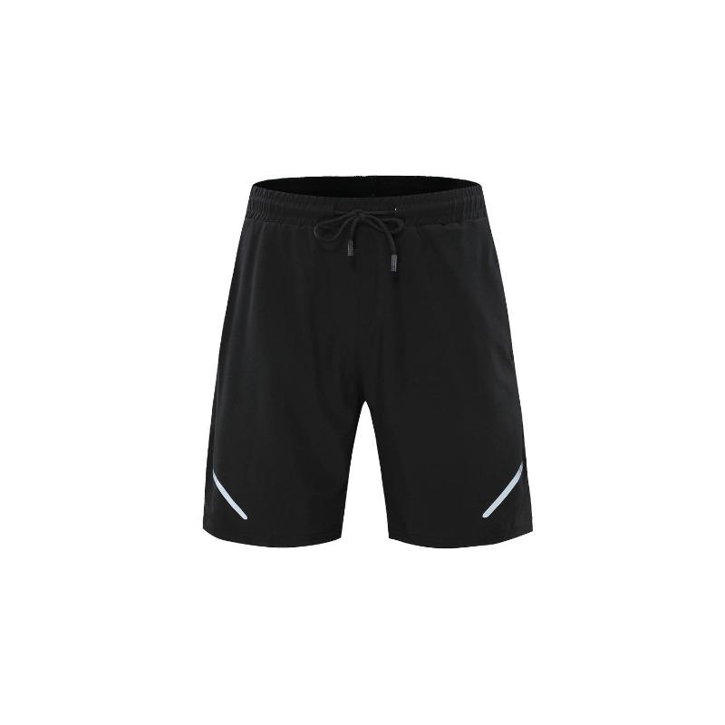 Men s Quick-Dry Athletic Shorts, Elastic Waist Drawstring Workout Shorts With Reflective Stripes S