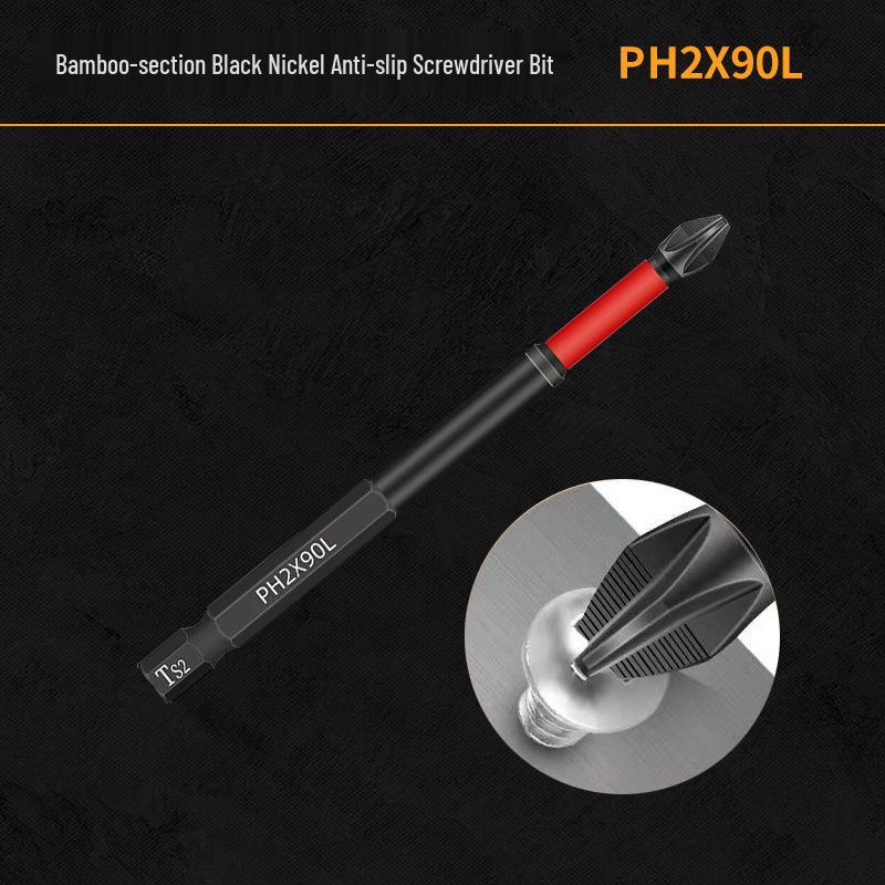 Shock-resistant Magnetic Phillips Screwdriver Bits with Anti-slip Teeth