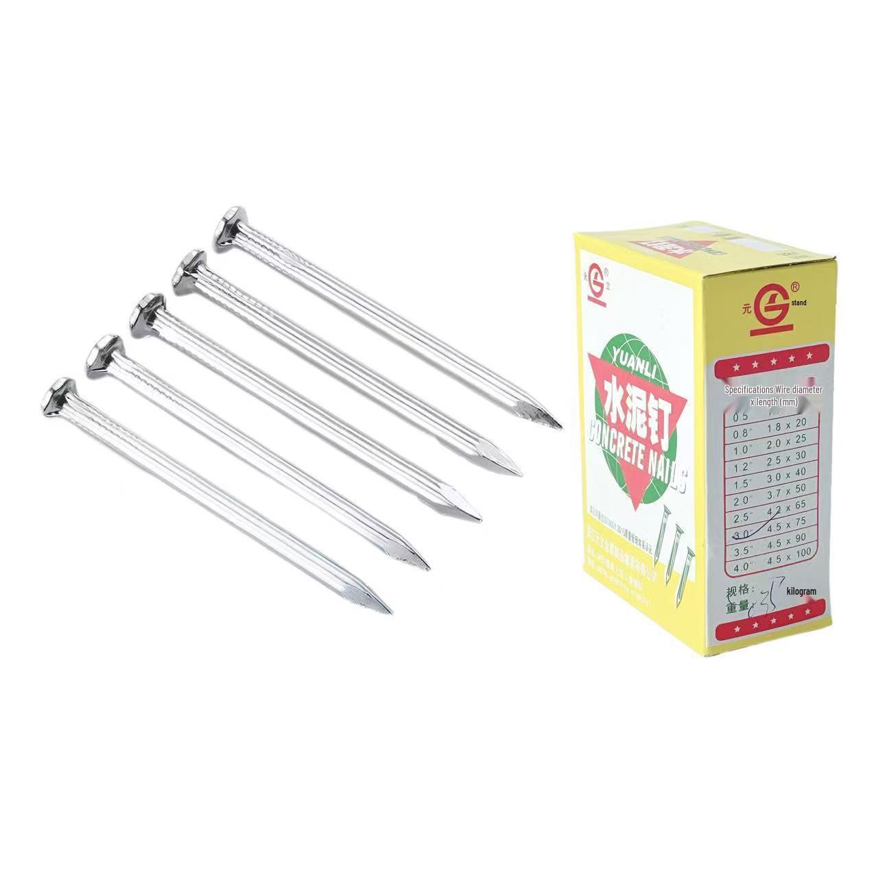 

Гвозди стальные многоцелевые Yuanli для цемента, деревообработки и фоторамок 1 Box [350g] - 2.0 inches (50mm)