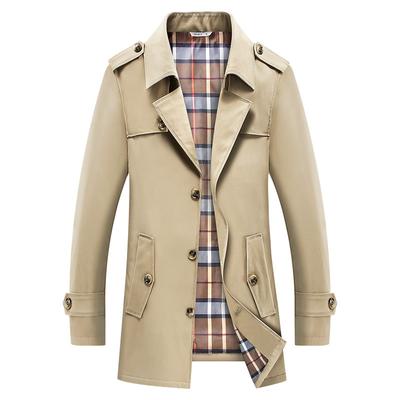 Casaco Trench Coat Masculino Primavera e Outono, Casaco Masculino Médio e Longo de Qualidade Empresarial, Um em 5 Cores