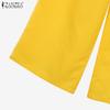 ZANZEA Women Short Sleeve Blouse and Pants Summer Two Piece Suit Sets