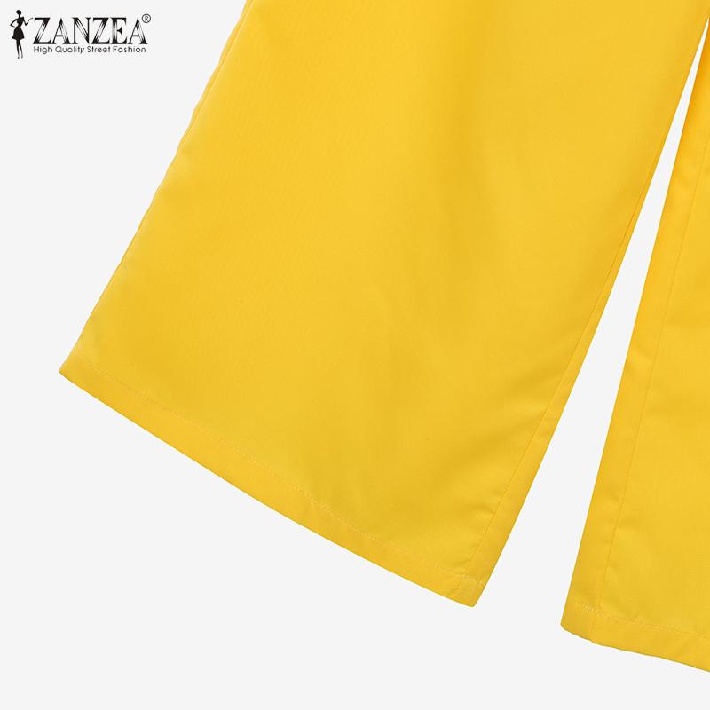 ZANZEA Women Short Sleeve Blouse and Pants Summer Two Piece Suit Sets